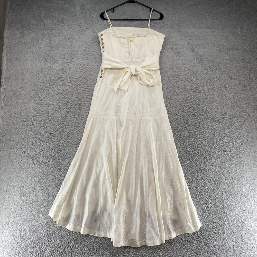 Free People Summer Ready Dress Womens Large Ivory Cutout‎ Buttons Beachy Boho - Picture 13 of 14